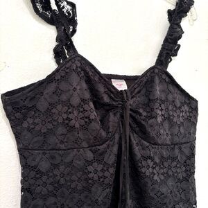 Womens Y2K Babydoll Lace Tank Top Size XL Fairy Grunge Whimsigoth Layering